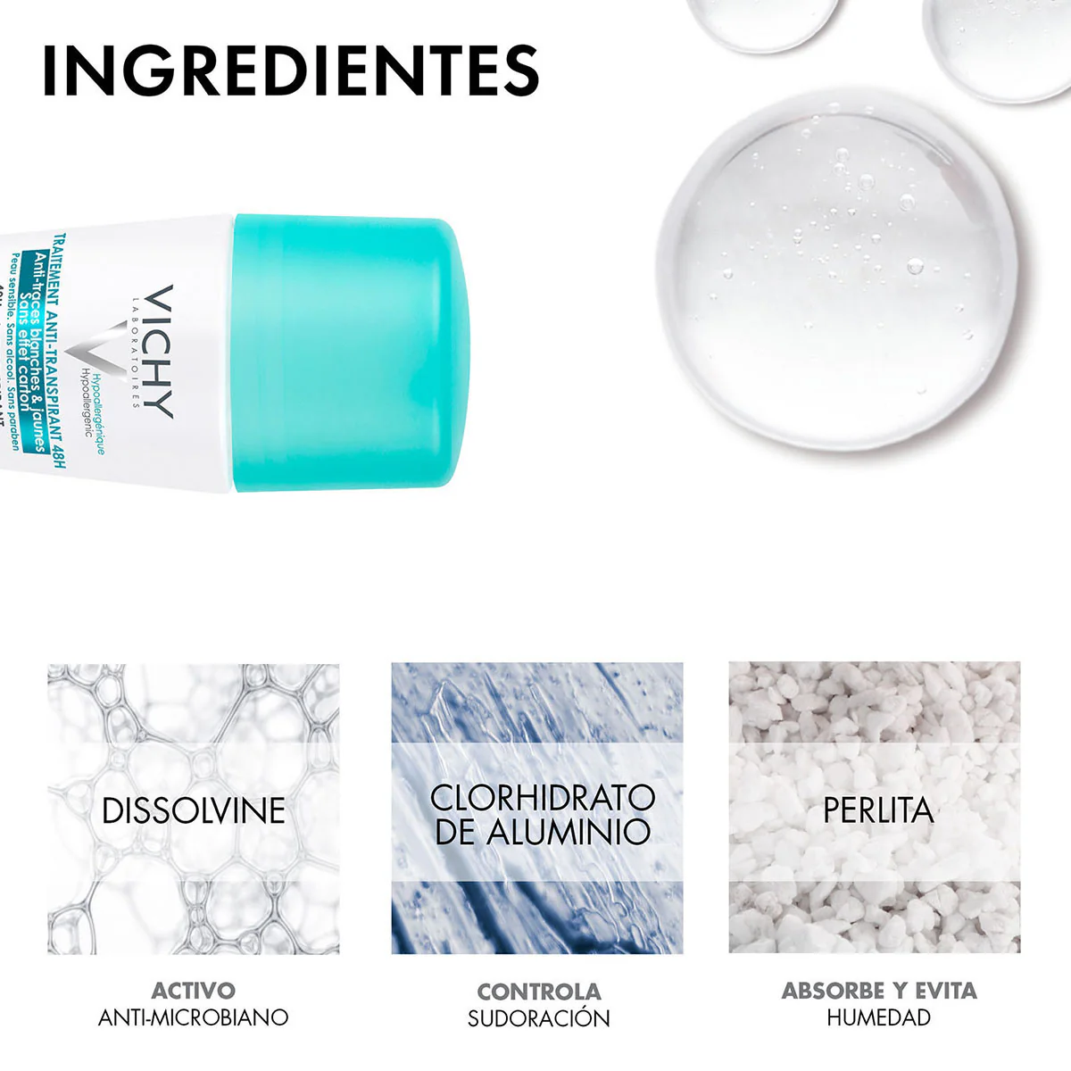 VICHY DESODORANTE ANTI MANCHAS BLANCAS Y AMARILLAS 50G - Image 2